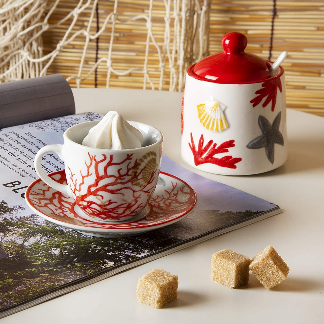 Acquista online Bol à fromage en céramique rouge blanc corail code 63519 Excelsa